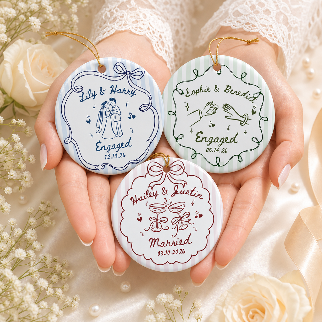 Personalized Wedding Ceramic Ornament