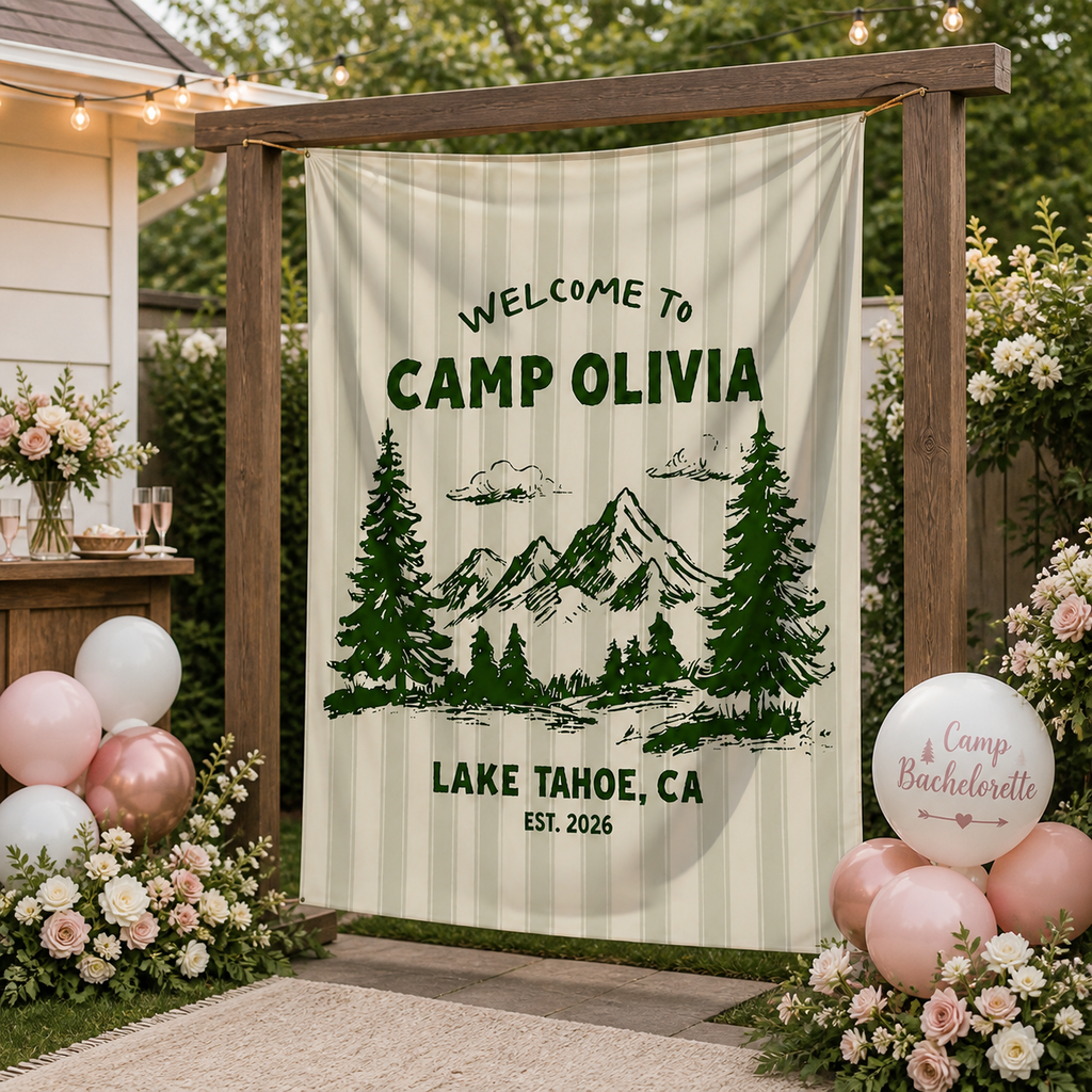 Personalized Tapestry Camp Bachelorette Banner
