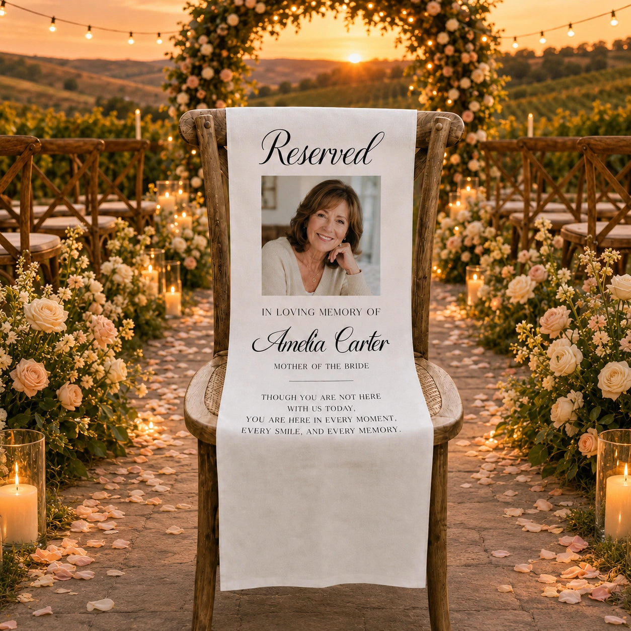 Personalized Memorial Wedding Chair Sign
