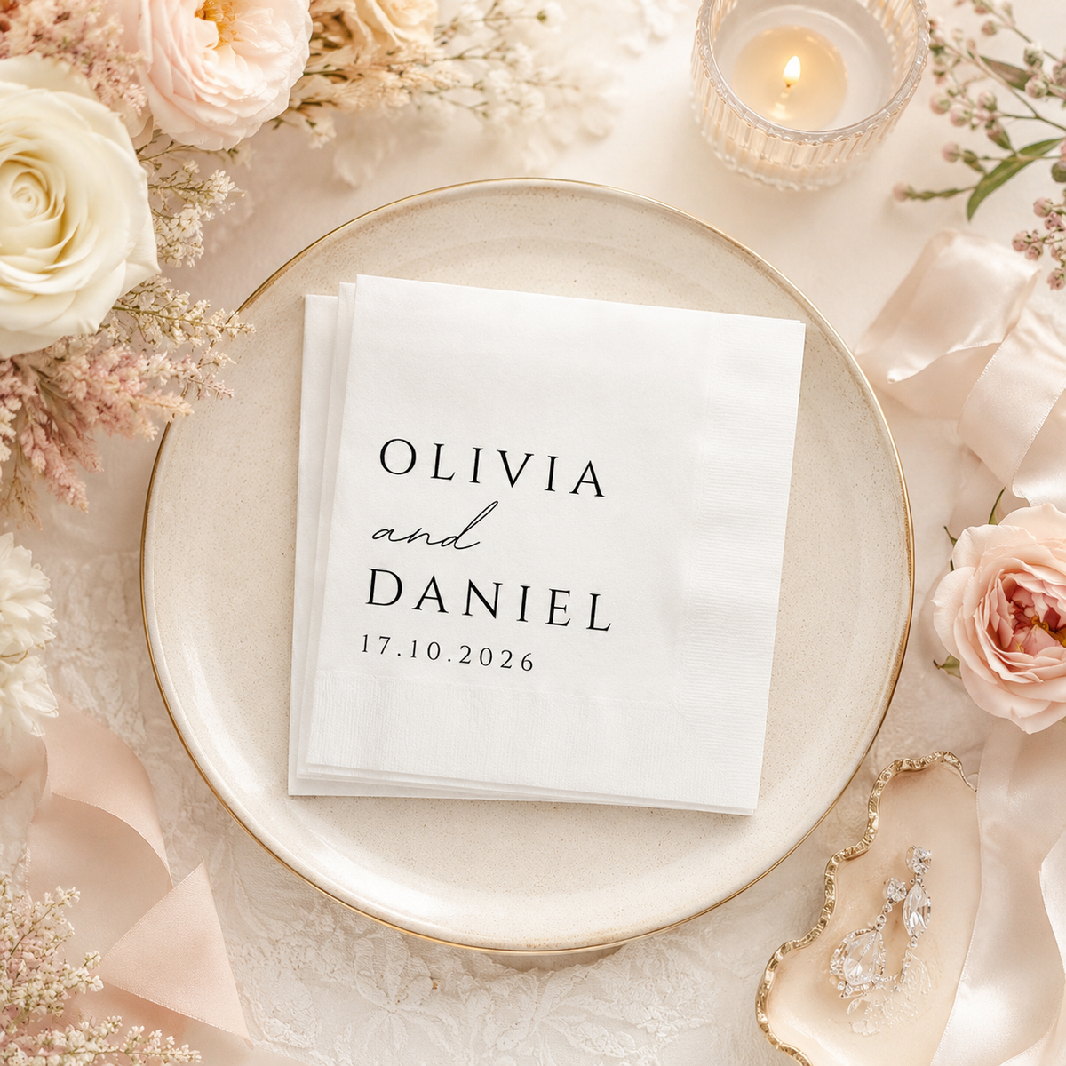 Personalized Wedding Cocktail Napkins