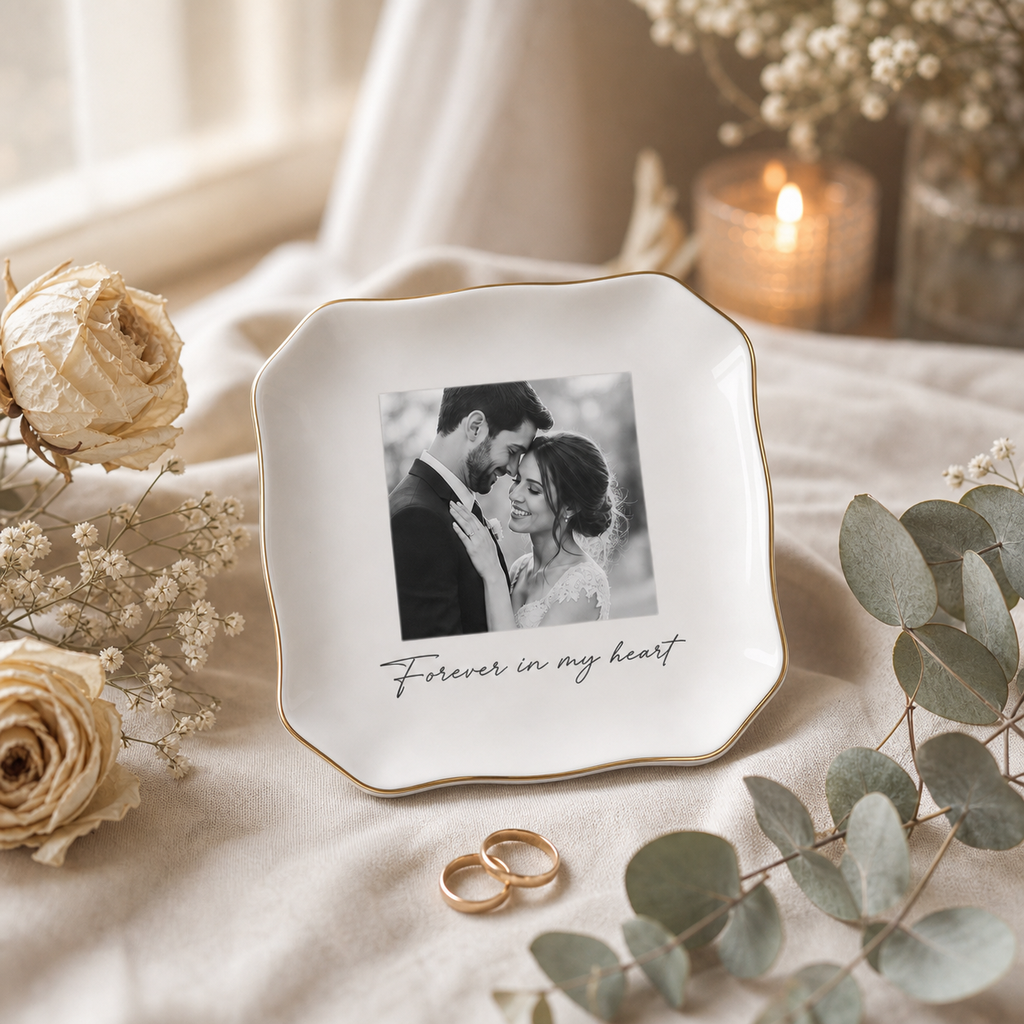 Personalized Memory Ceramic Photo Keepsake Tray