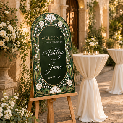 Personalized Art Nouveau Wedding Welcome Sign