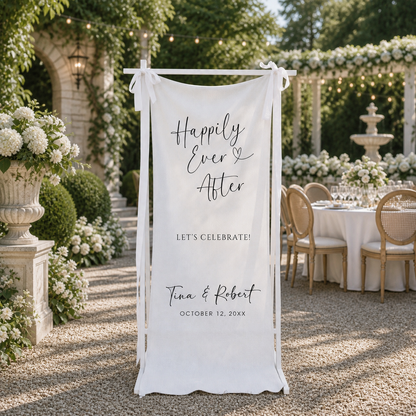 Personalized Happily Ever After Wedding Welcome Sign