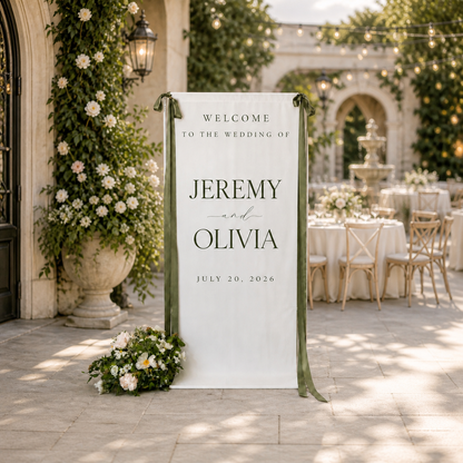 Personalized Fabric Wedding Welcome Sign Modern Wedding Welcome Sign