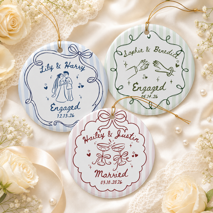 Personalized Wedding Ceramic Ornament
