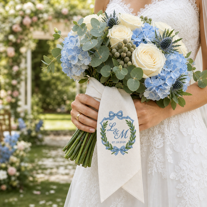 Personalized Embroidered Bridal Bouquet Sash