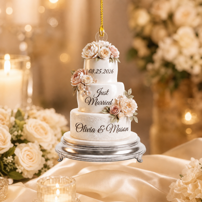 Personalized First Christmas Married Acrylic Ornament