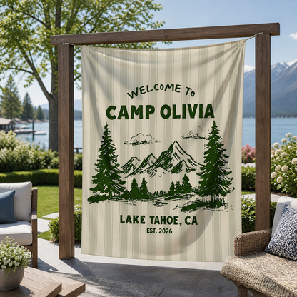 Personalized Tapestry Camp Bachelorette Banner