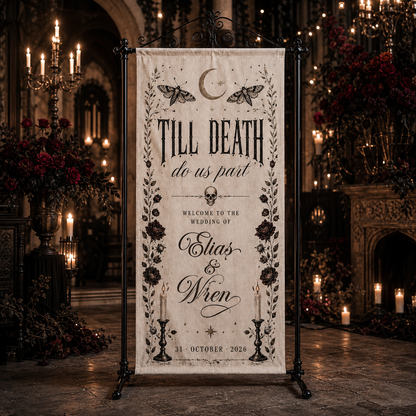 Personalized Gothic Halloween Wedding Banner
