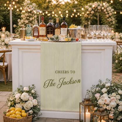 Personalized Wedding Welcome Sign, Fabric Bar Menu Banner