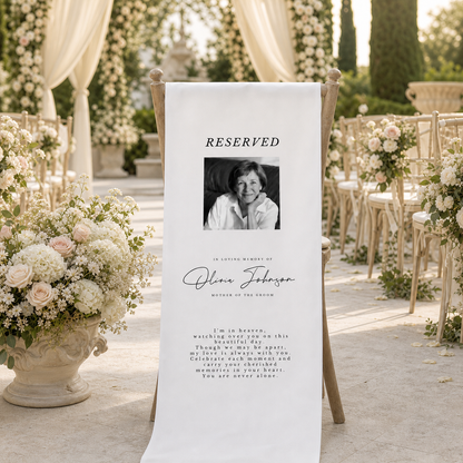 Personalized Wedding Chair Sign Memorial Reserved