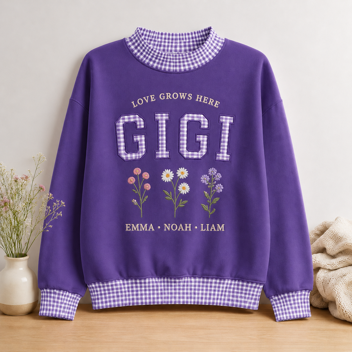 Purple personalized Gigi sweatshirt
