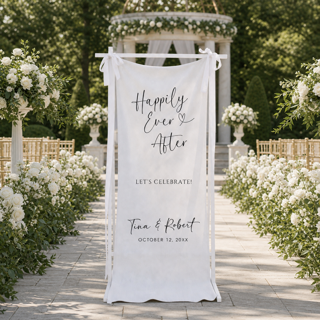 Personalized Happily Ever After Wedding Welcome Sign