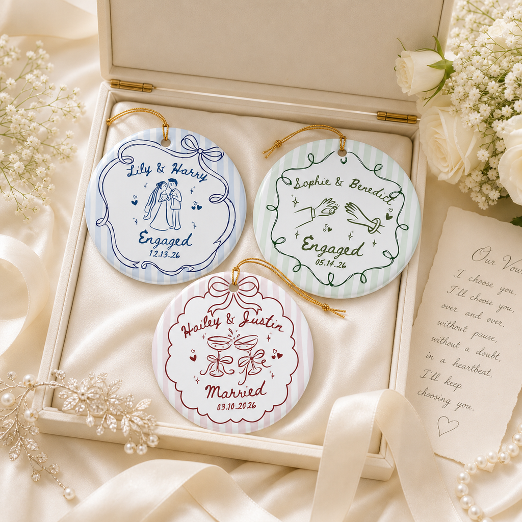 Personalized Wedding Ceramic Ornament