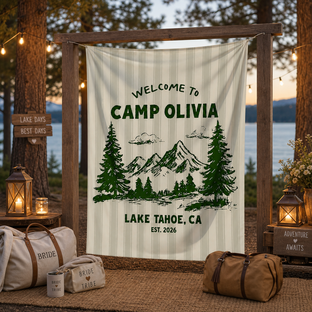 Personalized Tapestry Camp Bachelorette Banner