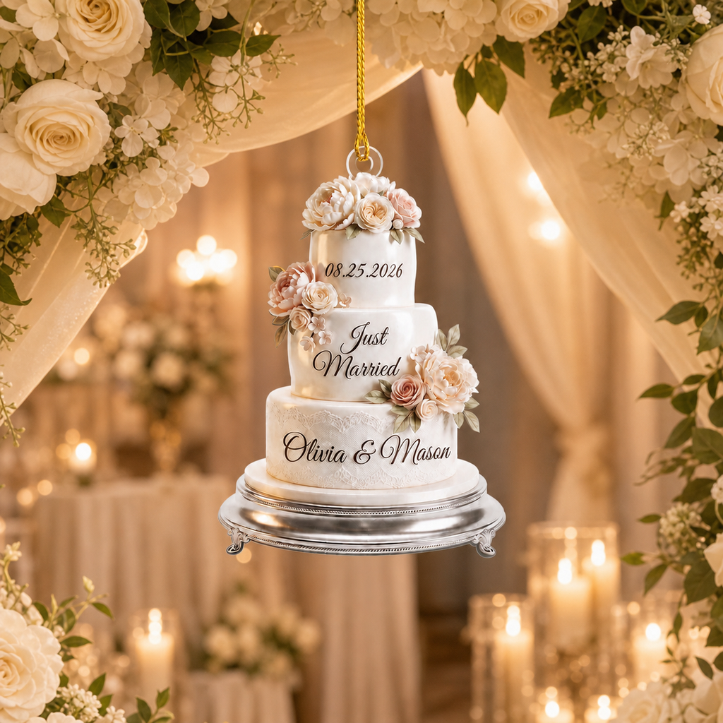 Personalized First Christmas Married Acrylic Ornament