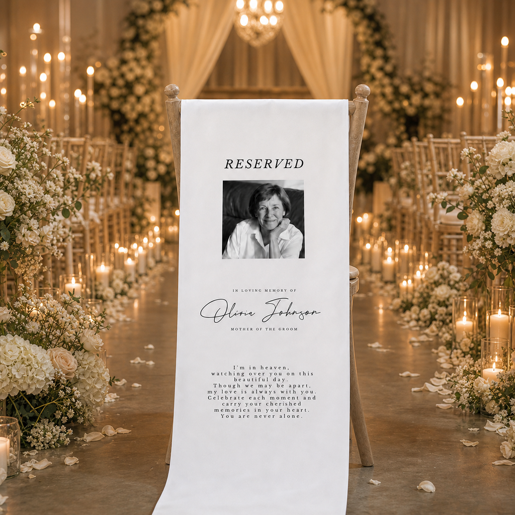 Personalized Wedding Chair Sign Memorial Reserved