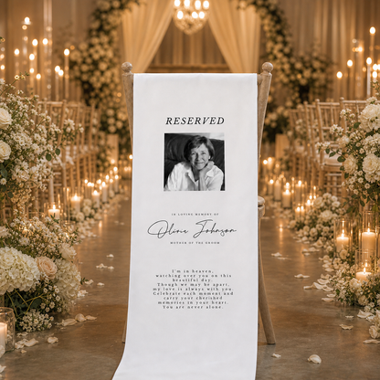 Personalized Wedding Chair Sign Memorial Reserved
