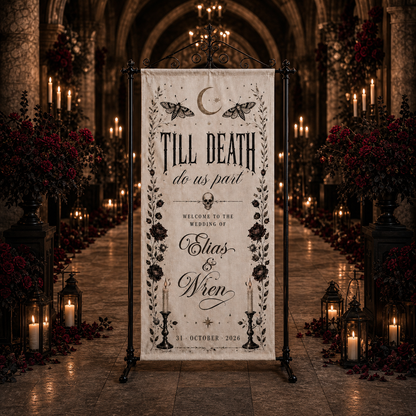 Personalized Gothic Halloween Wedding Banner