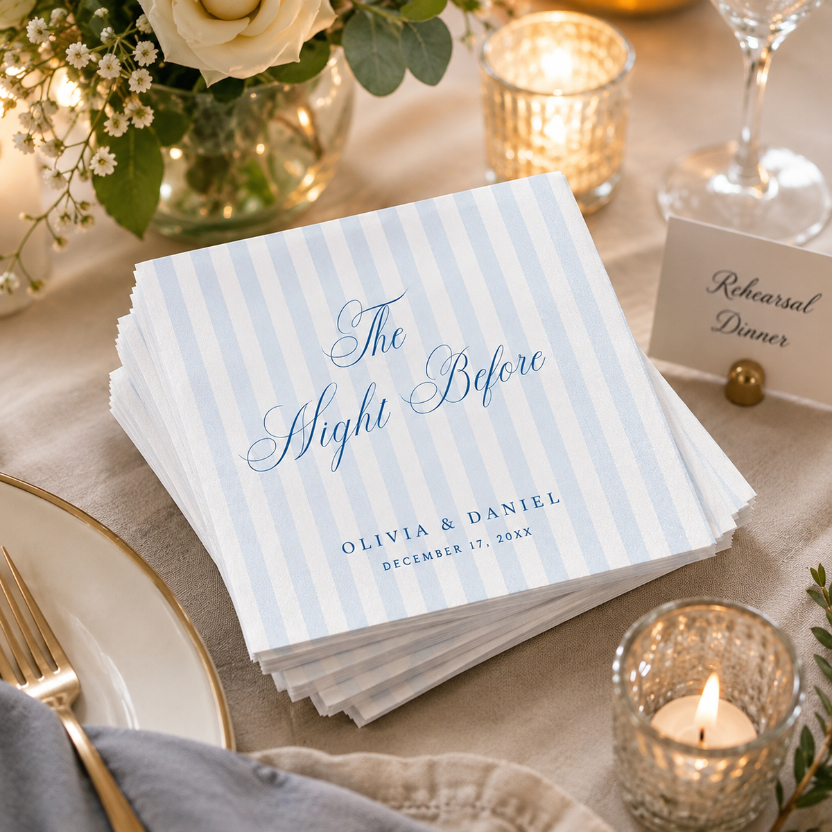 Personalized Rehearsal Dinner Napkins