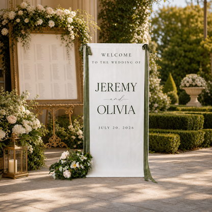 Personalized Fabric Wedding Welcome Sign Modern Wedding Welcome Sign