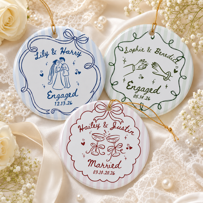 Personalized Wedding Ceramic Ornament