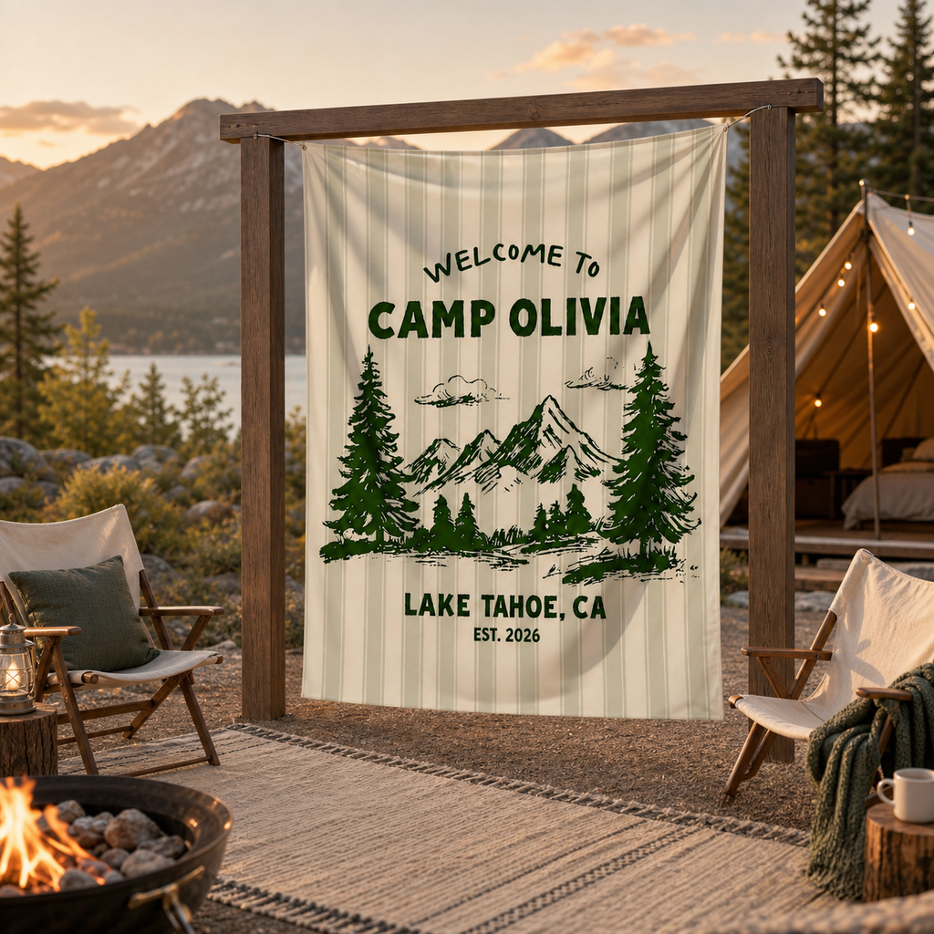Personalized Tapestry Camp Bachelorette Banner