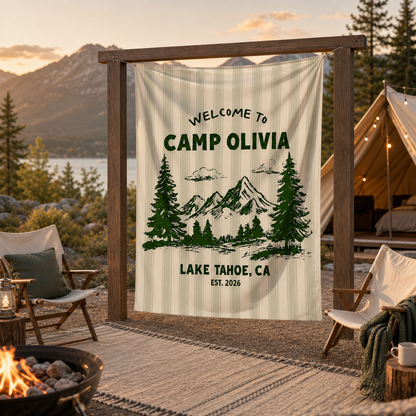 Personalized Tapestry Camp Bachelorette Banner