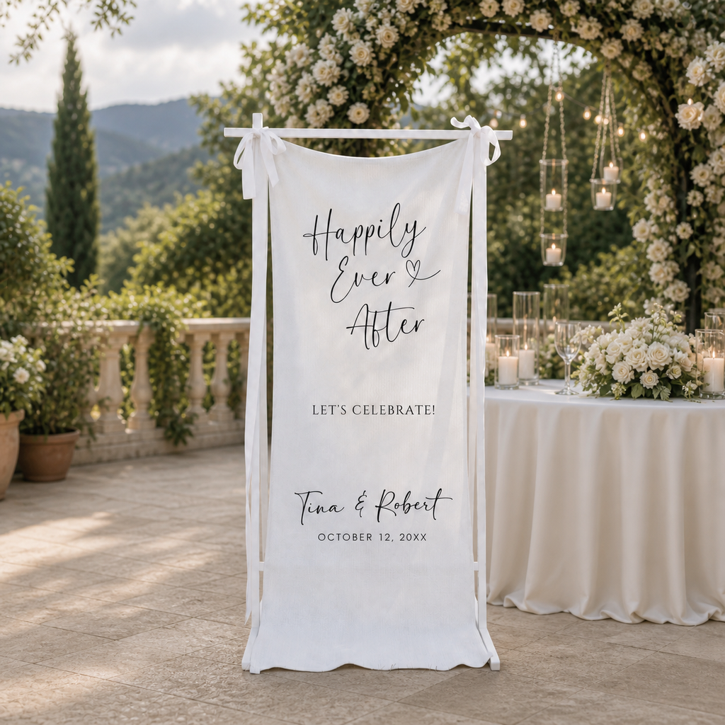 Personalized Happily Ever After Wedding Welcome Sign