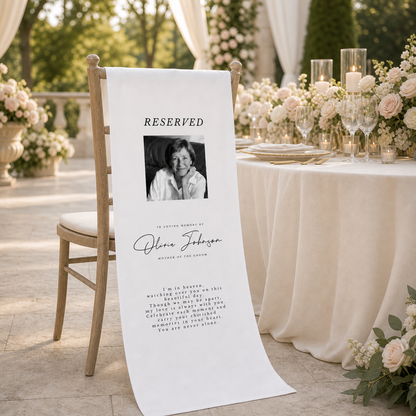Personalized Wedding Chair Sign Memorial Reserved
