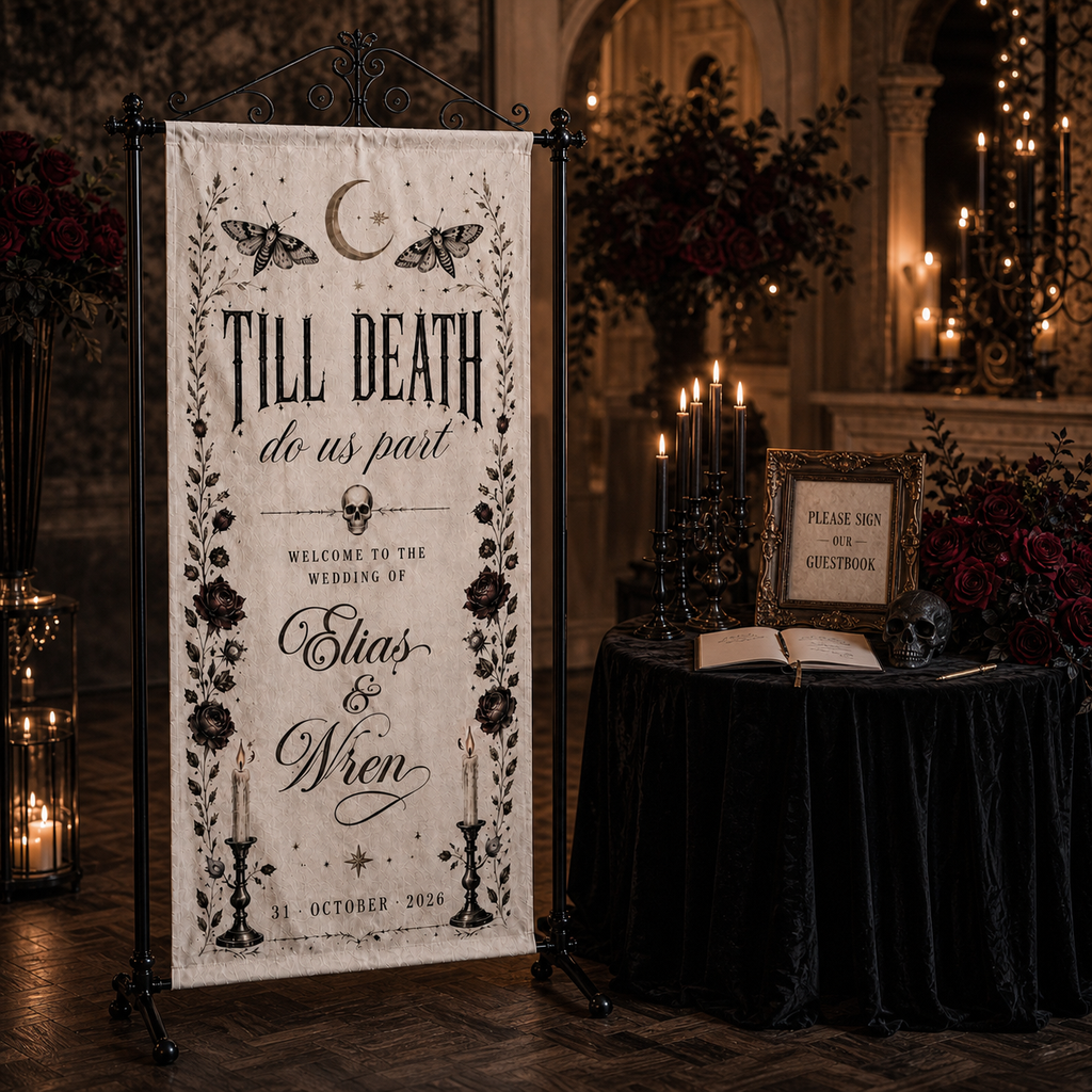 Personalized Gothic Halloween Wedding Banner
