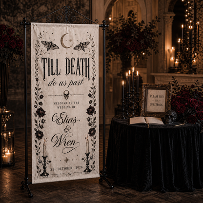 Personalized Gothic Halloween Wedding Banner