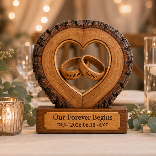 Personalized Couple Wooden Table Block