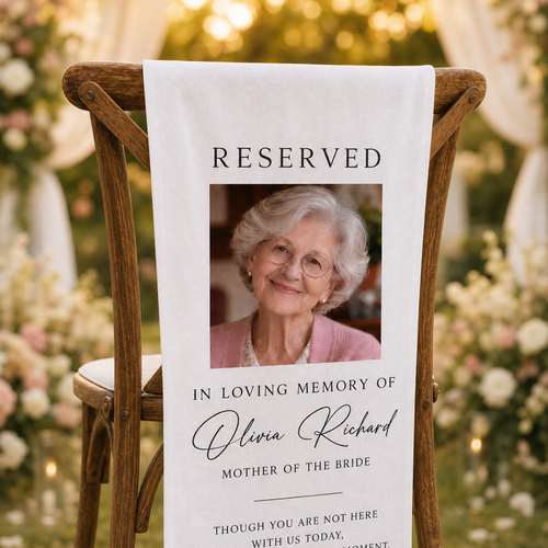 Personalized Wedding Chair Sign Memorial Photo