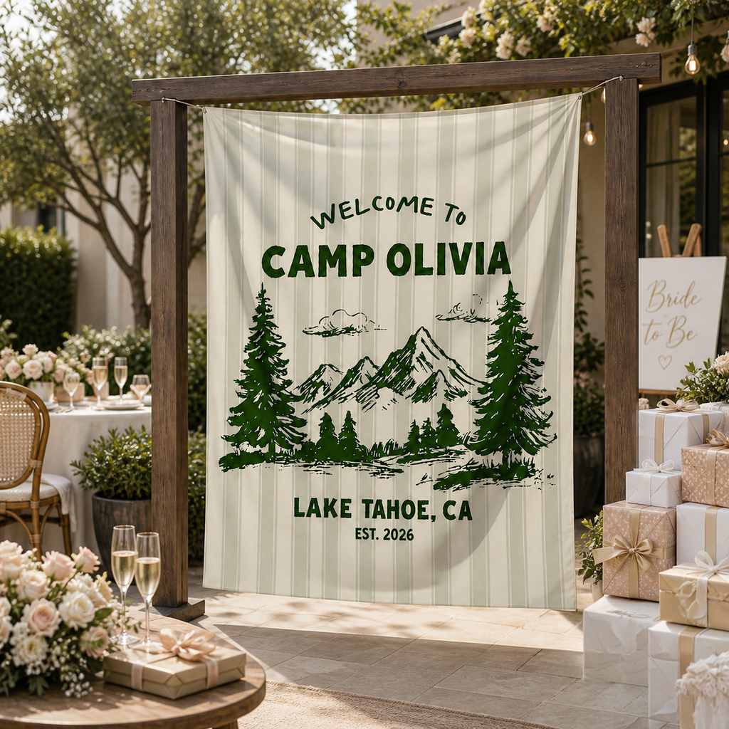 Personalized Tapestry Camp Bachelorette Banner