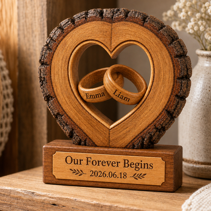 Personalized Couple Wooden Table Block