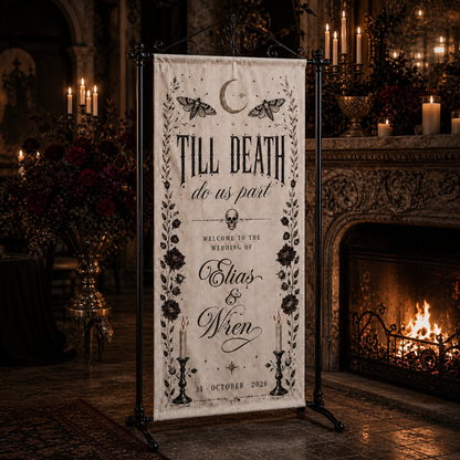 Personalized Gothic Halloween Wedding Banner