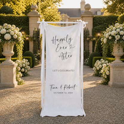 Personalized Happily Ever After Wedding Welcome Sign