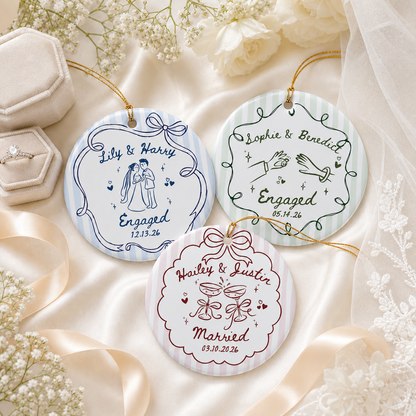 Personalized Wedding Ceramic Ornament
