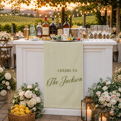 Personalized Wedding Welcome Sign, Fabric Bar Menu Banner