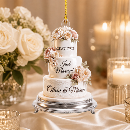 Personalized First Christmas Married Acrylic Ornament