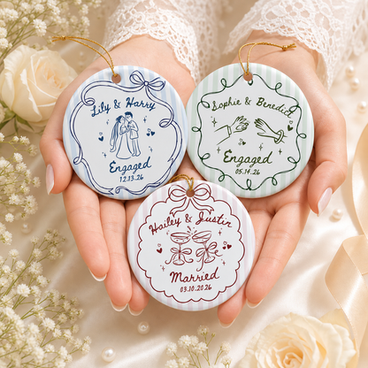 Personalized Wedding Ceramic Ornament