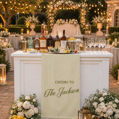 Personalized Wedding Welcome Sign, Fabric Bar Menu Banner