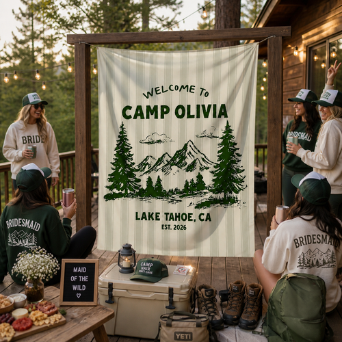 Personalized Tapestry Camp Bachelorette Banner