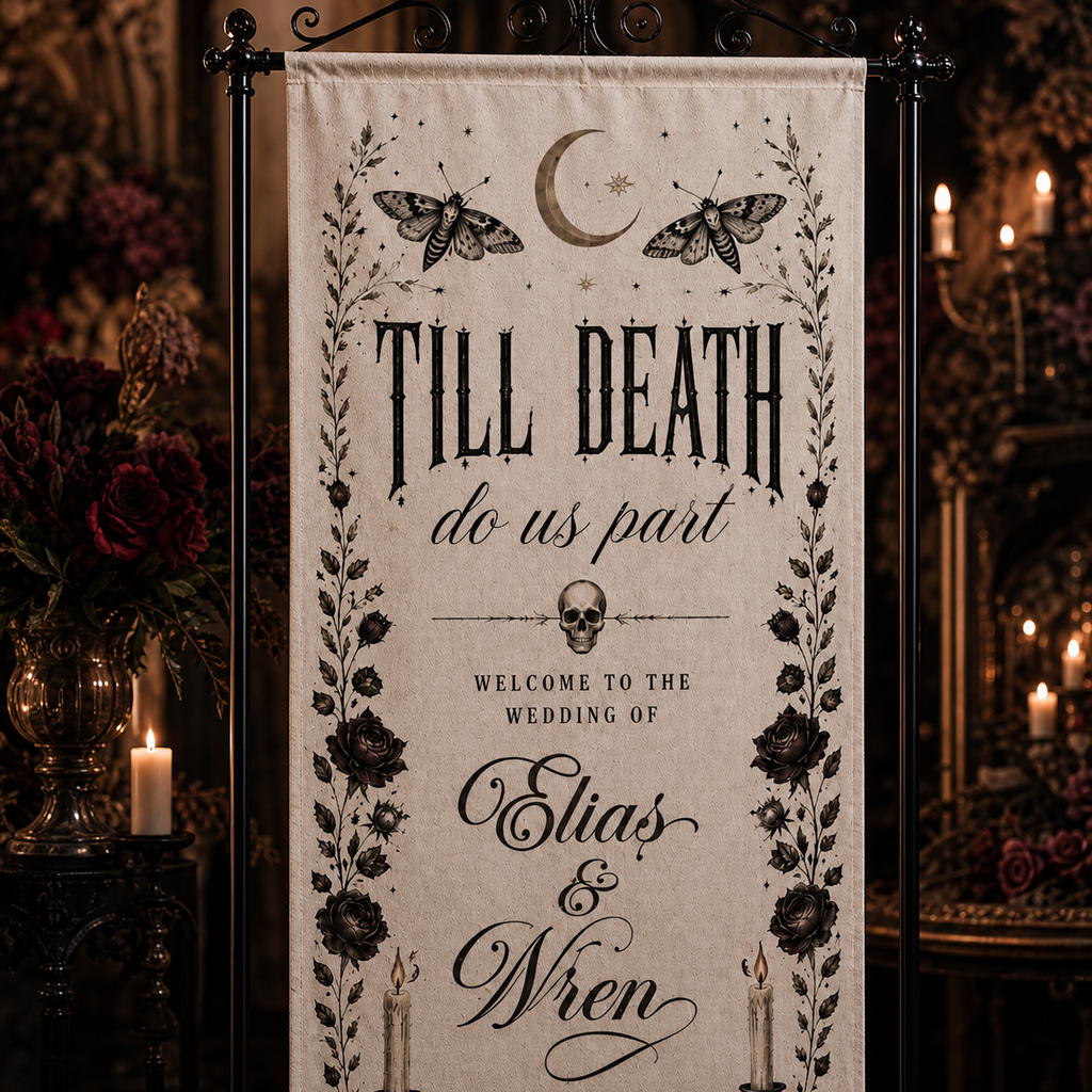 Personalized Gothic Halloween Wedding Banner