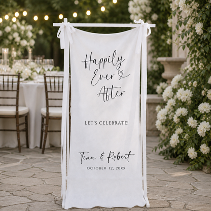 Personalized Happily Ever After Wedding Welcome Sign