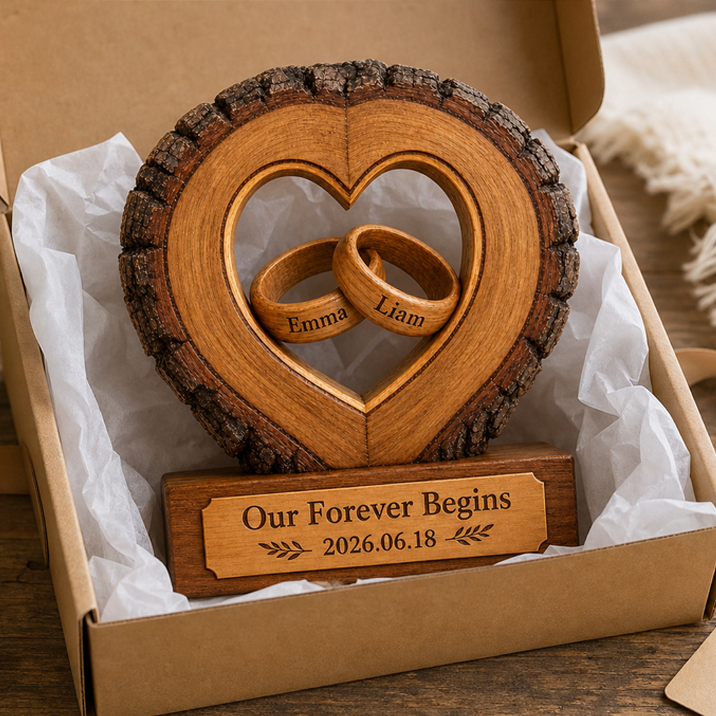 Personalized Couple Wooden Table Block