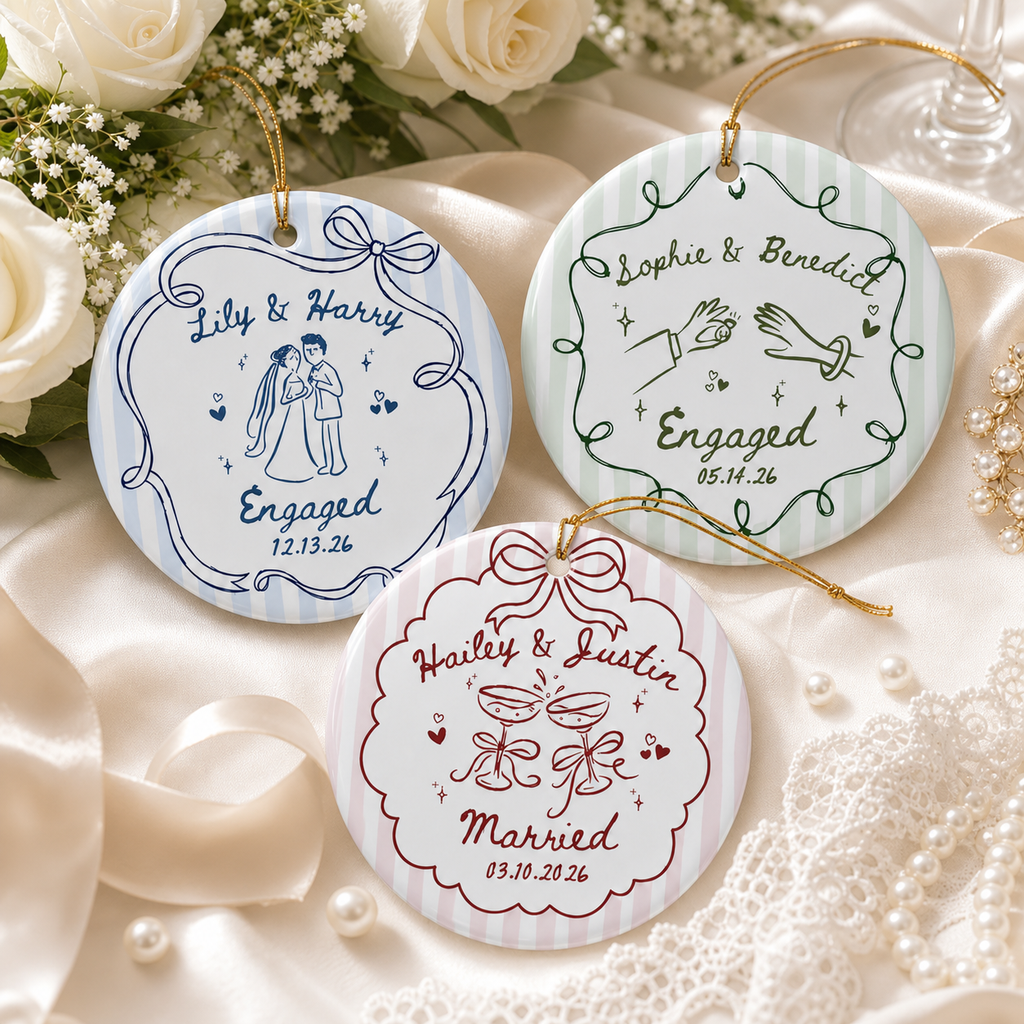Personalized Wedding Ceramic Ornament