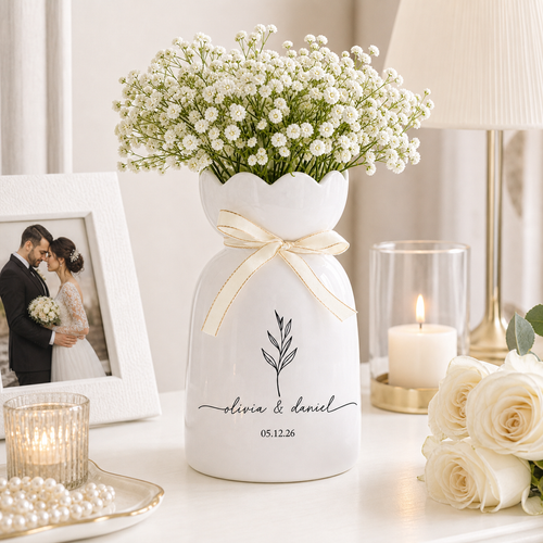 Custom Engagement Gifts Flower Vase