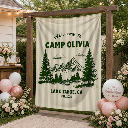 Personalized Tapestry Camp Bachelorette Banner